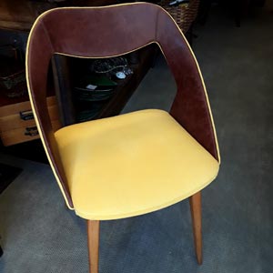 chaise vintage cuir et tissu à vendre